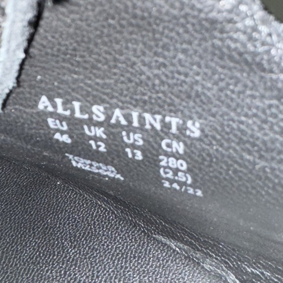 ALLSAINTS Men\'s Black Derby Oxford Platform  Lace Up Shoes Leather 13 EU 46 $349 main image 9